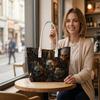 Gothic Skull Candle Print Tote Bag Fashion Large Capacity Outdoor Shopping Shoulder Bag