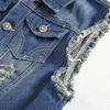 Men's New Fashion Denim Vest Casual Cowboy Jacket In Shoulder Blouse