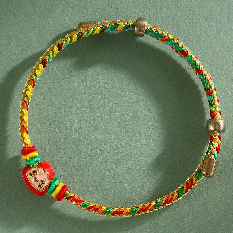 Dragon Boat Festival Tassel Pendant: Five-Color Pink Zongzi String with Gourd for Peace and Health