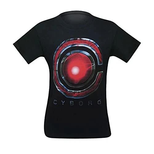 

SuperHeroStuff Cyborg Symbol Justice League Movie Mens T-Shirt - Medium S