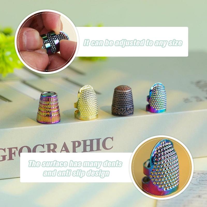 BUDDUR Retro Sewing Thimble Kit With Finger Protector Sewing Needles And Storage Box DIY Handmade Craft Accessories Tools Set