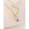 Necklace Women's Summer Aurora Miniature Zirconium New Titanium Steel Necklace Fashion Accessory High-end Lockbone Chain