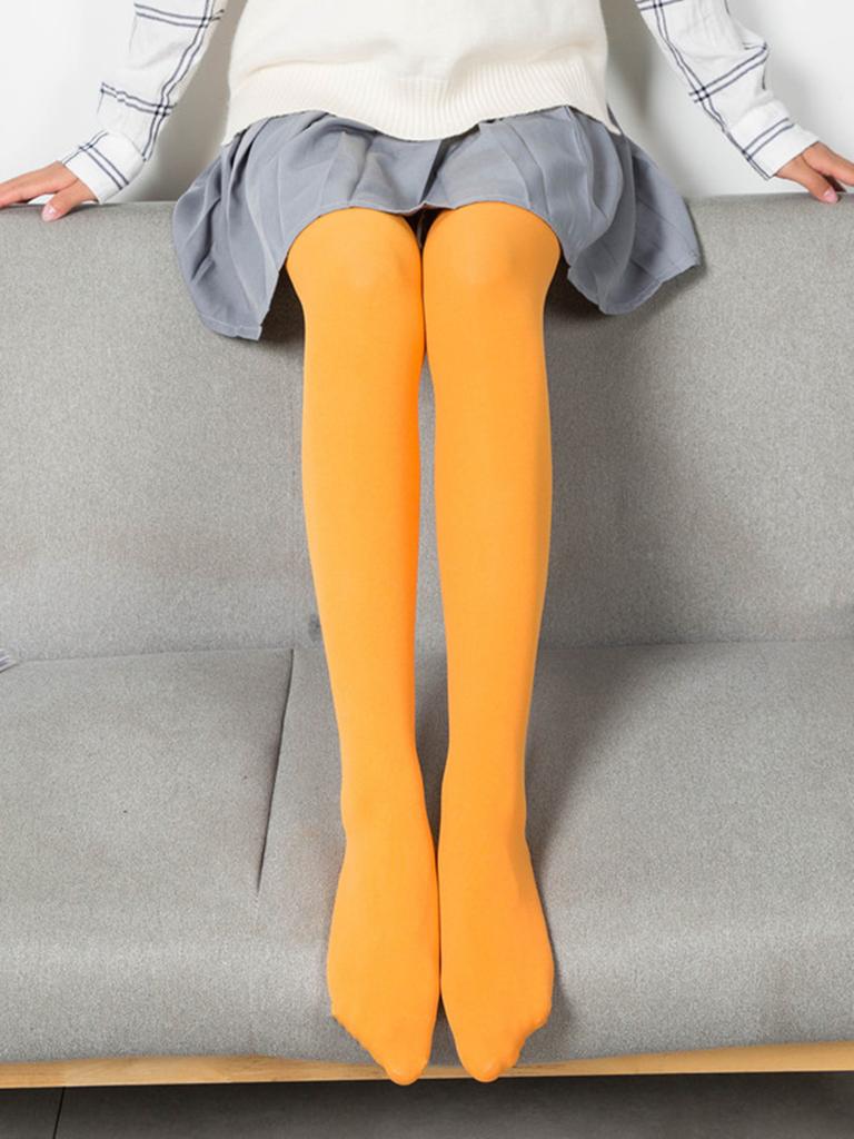 80D Candy Colors Women High Elasticity Tights Multicolour Velvet Sexy Seamless Pantyhose Spring Autumn Long Lady Girls Stockings