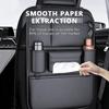 6-Pocket Car Seat Back Storage Bag Wear-Resistant Car Backseat Organizer Tissue/Cup Holder Waterproof Anti-Kick Pad