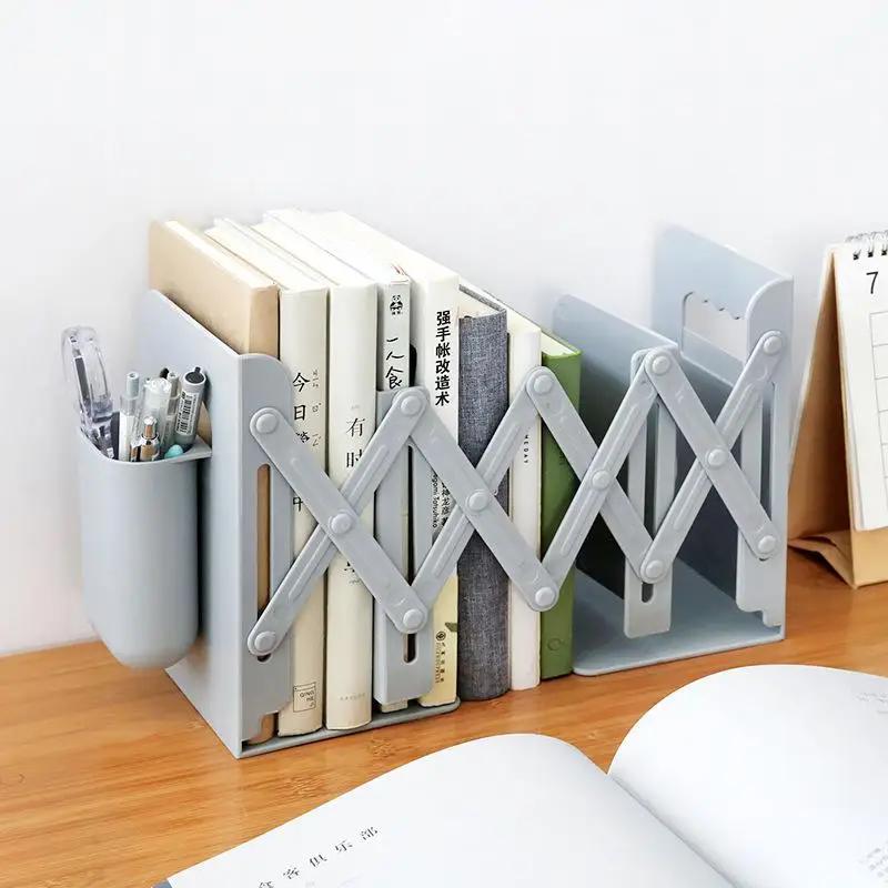 Retractable Book Stand Creative Student Bookshelf Desktop Folding Storage Stretch Book Baffle Save Space