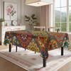 Boho Mandala Rechteckiger Tischdecke für Tischdekoration Küche Esstisch Wasserdicht Wiederverwendbare Tischdecke für Tische Hochzeit Party