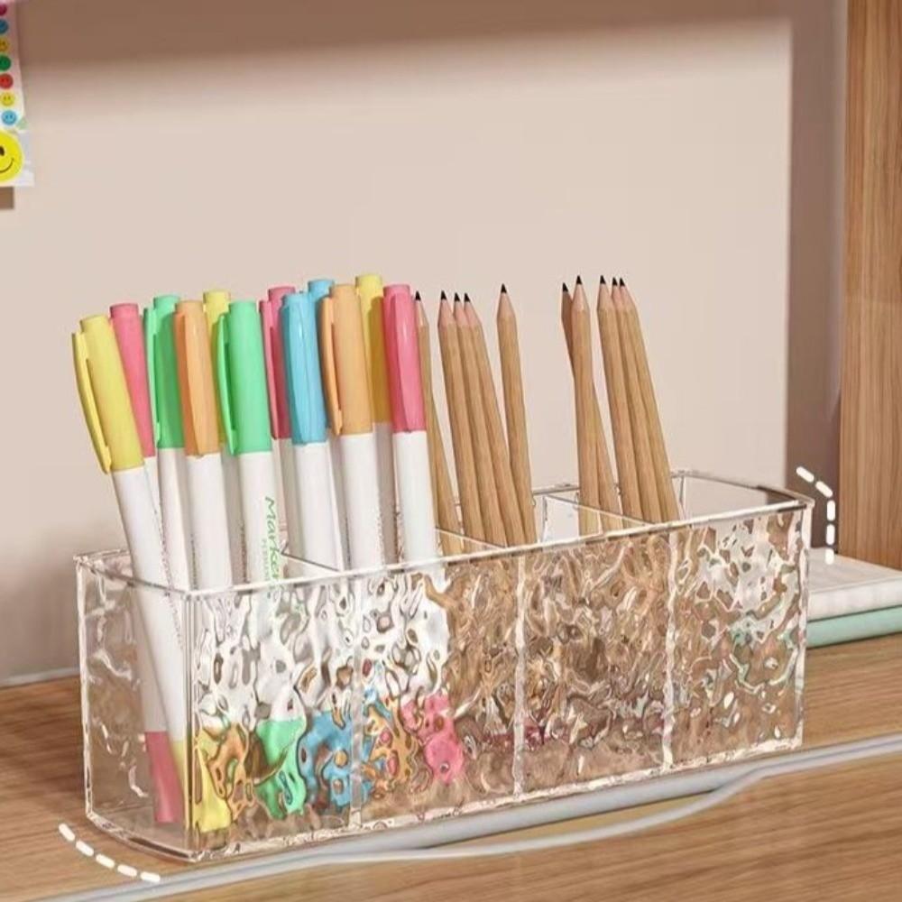 Multi Functional Makeup Brush Storage Tube Transparent Divided Storage Pen Holder Living Room
