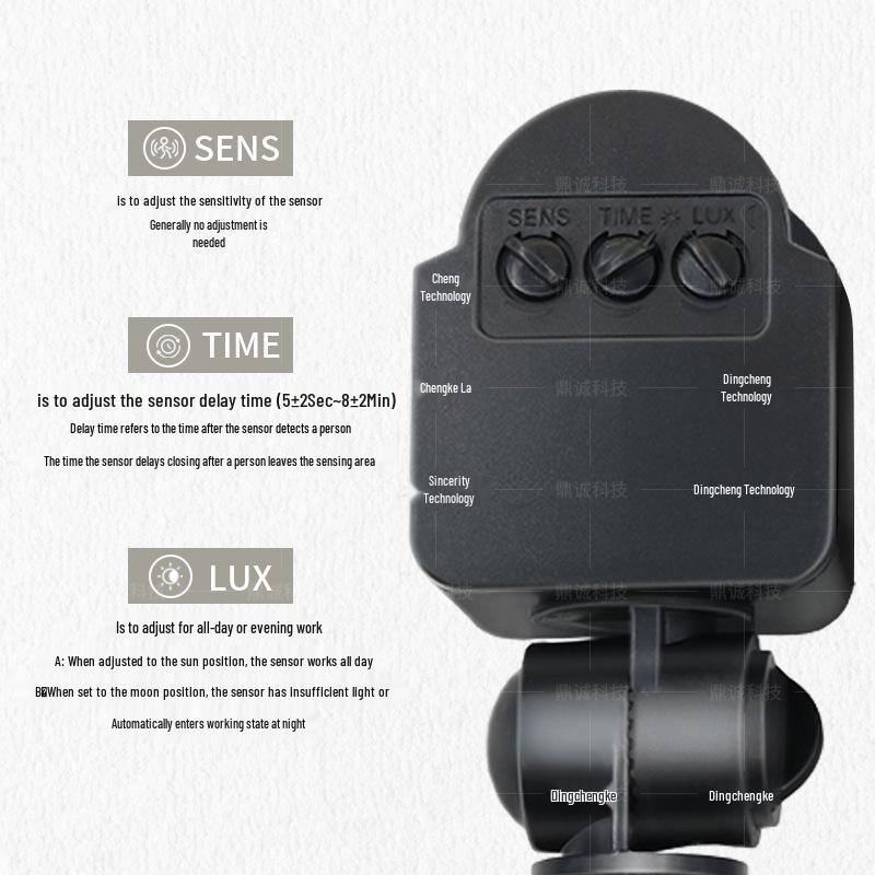 Dustproof IP54 Infrared Body Sensor Switch with Base