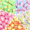 10-Pack Acrylic UV-Plated Two-Color Peach Heart Bead Phone Chain Pendant