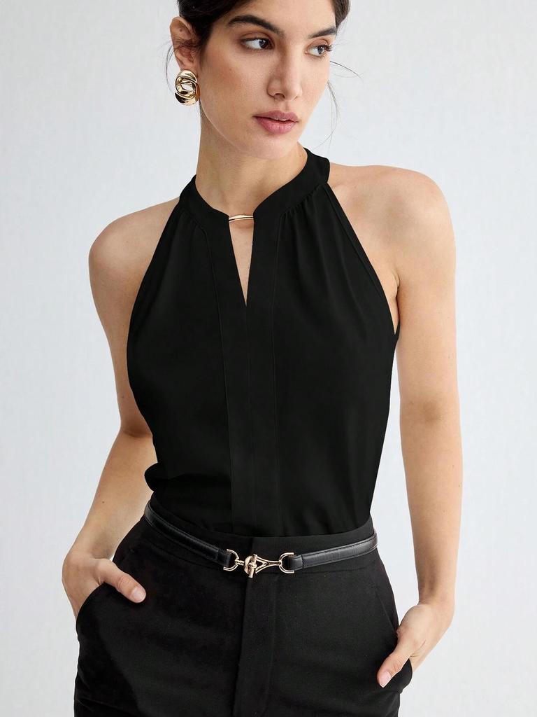 Cross-Border Women's Summer Halter Sleeveless Top – Versatile and Chic for the Workplace