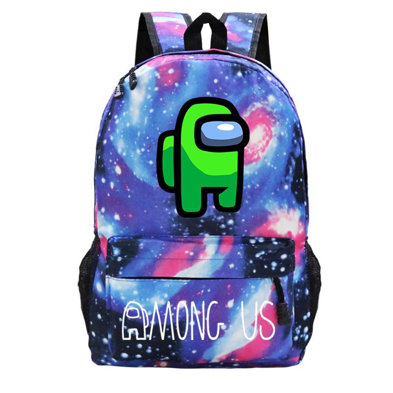Among Us Game Merchandise Cartoon Print Student Bag + Oblique Span Bag + Shoulder Bag Combination