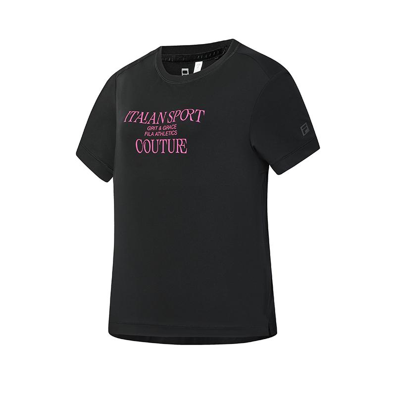 

FILA Fitness Minimalist Fashion Classic Sports Casual Training Versatile Comfortable Breathable Short Sleeve T-Shirt Women tops A11W621123FBK M