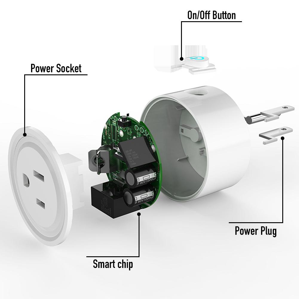 WIFI Smart Socket Mini Outlet Switch Compatible with Alexa Remote Control by Smart Phone (US Specification)