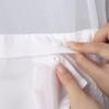 180g Double Waffle Tulle Large Ring Shower Curtain Waterproof Fabric with Removable Buttons Bathroom Accessories