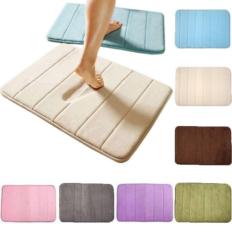Ultra-absorbent Memory Foam Bathroom Rug In Plush Coral Velvet For Ultimate Comfort