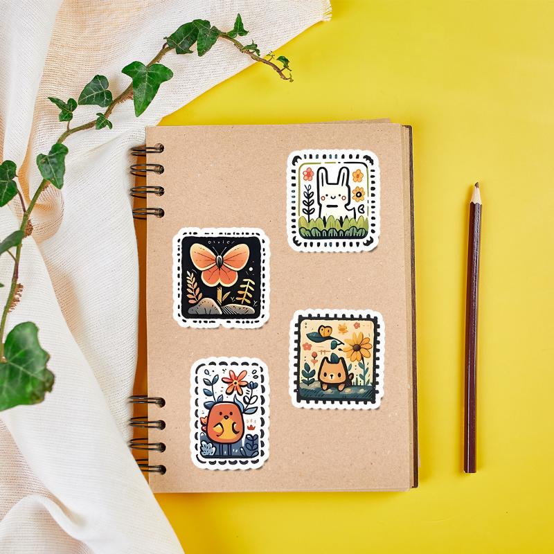 50 Buc/Set Autocolante Drăguțe cu Ștampile cu Animale Decalcomanii Bagaj Laptop Motocicletă Telefon Autocolant Impermeabil Jucărie Copii