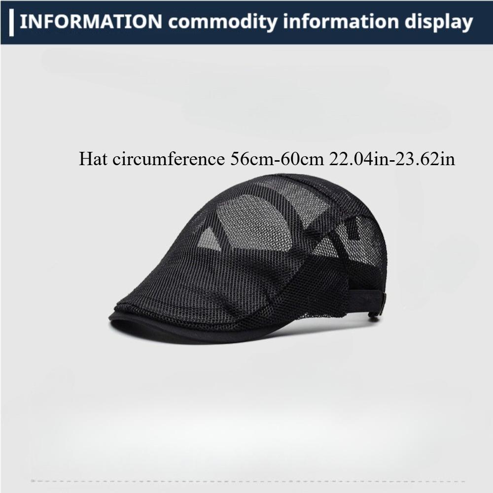 Summer Hollow Mesh Beret Breathable Sun Hat British Vintage Style Unisex Lightweight Casual Outdoor Daily Wear