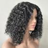 Women Short Afro Curly Wig Natural Looking High Temperature Fiber Fluffy Middle Part Shoulder Length Kinky Wavy Synthetic Wig