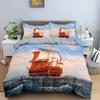 Sailing Ship Pattern Duvet Cover Set 3D Print Boat For Boys Teen Adult Bedding Set Polyester Comforter Cover Full King Twin Size