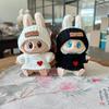 Roztomilé doplňky pro panenku Labubu Bunny s pleteným oblečením, králičími ušima, kloboukem a svetrem se srdíčkem pro sběratele hraček, oblečení pro Labubu