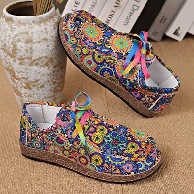 New Large-sized Lace-up Low-top Women's Lazy Canvas Flat Single Shoes