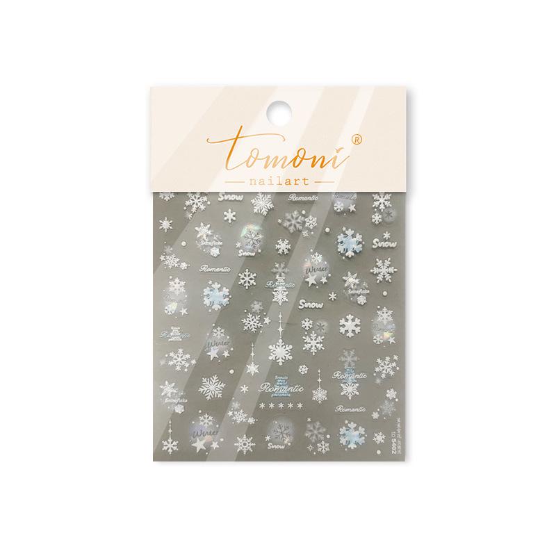 Tomoni Ethereal Snowflake Winter Nail Glitter Stickers - Fluorescent Jewelry
