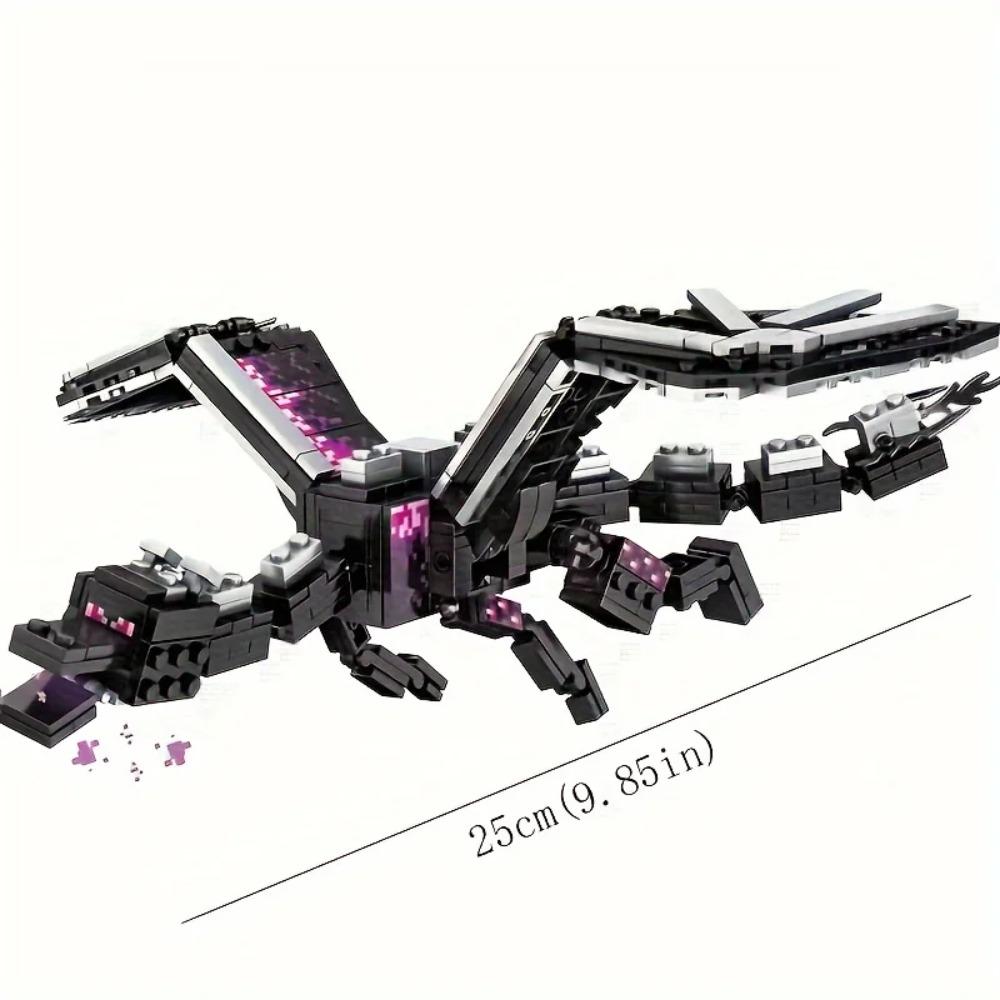 246 Stück Schwarzer Pixel Drache Filmmodell Bausteine, Halloween-Geschenke, Weihnachtsgeschenke, Geburtstagsgeschenke