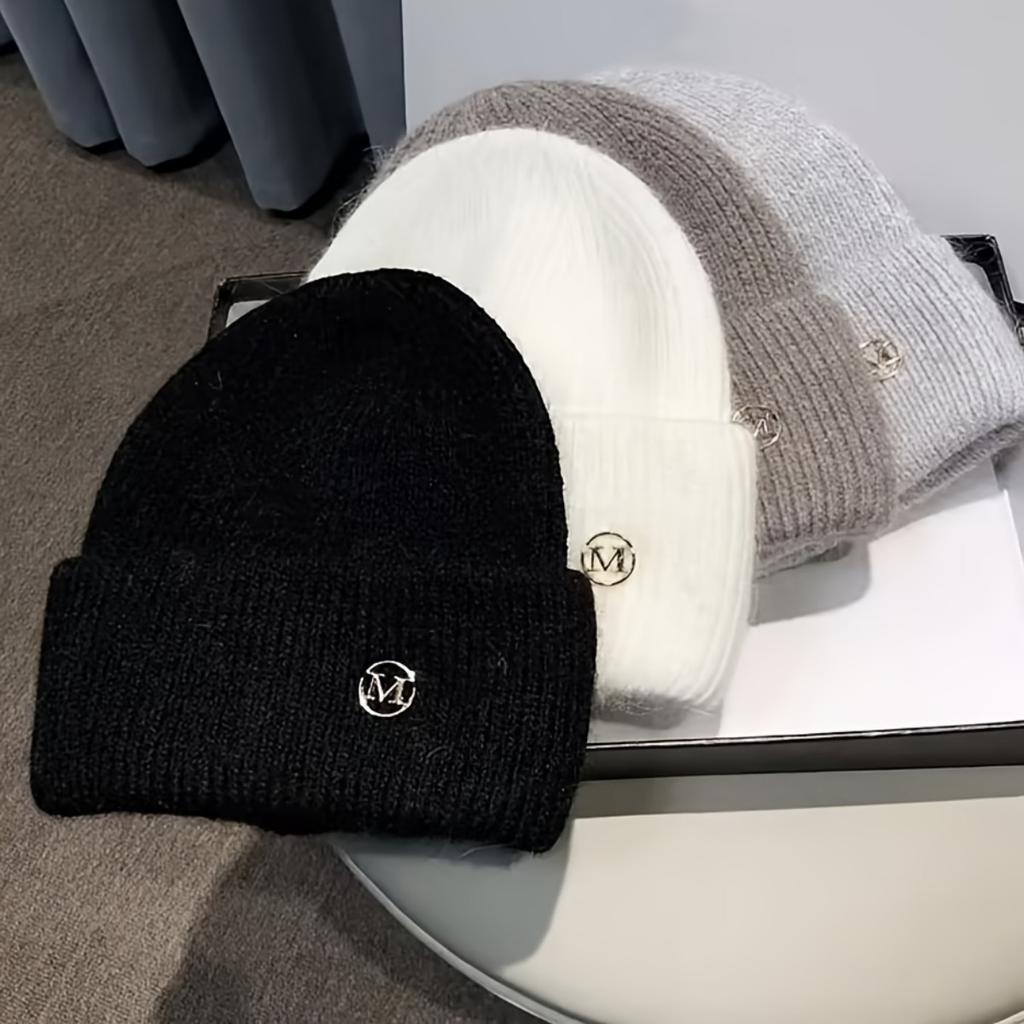 Imitation Rabbit Fur Hat Children's New Autumn and Winter Versatile Knitted Yarn Hat Big Head Circumference Warm Ear Protection Cold Hat