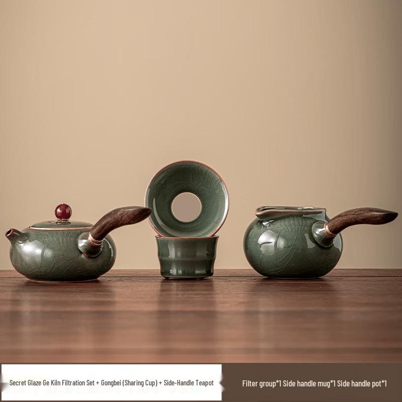 Ru Kiln Ceramic Teaware Set with Side Handle Pot