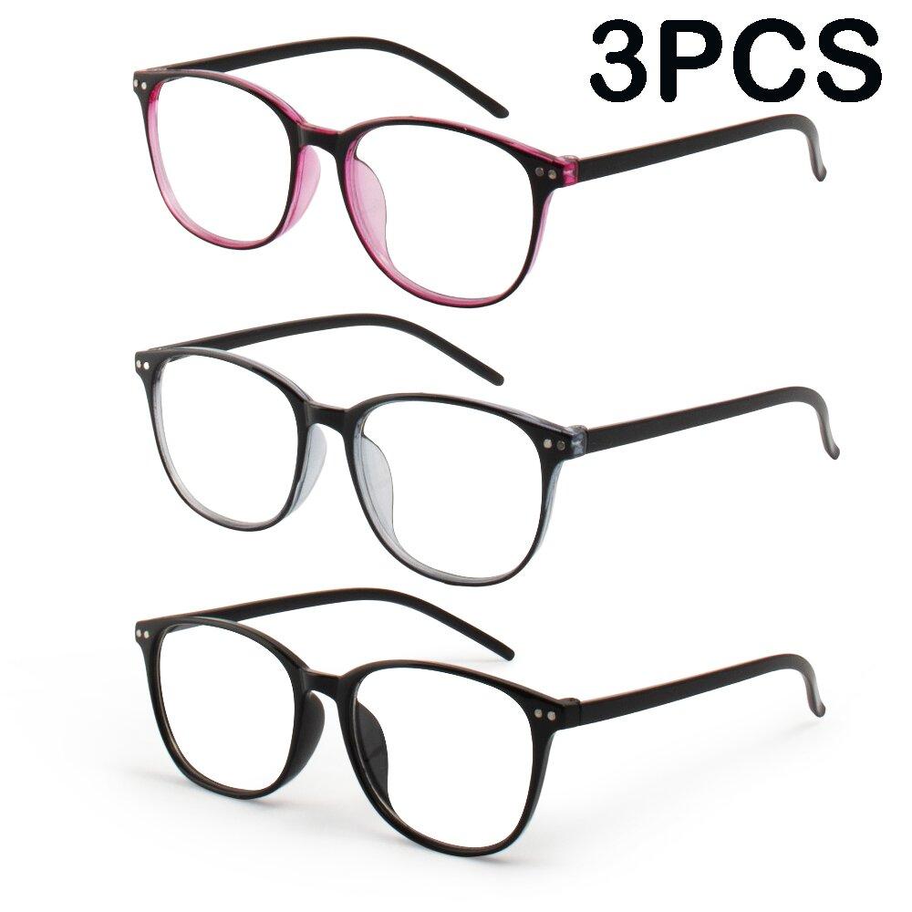 

3PCS Reading Glasses Lightweight Anti Eyestrain Fashion Computer Presbyopic Glasses For Women Men C1