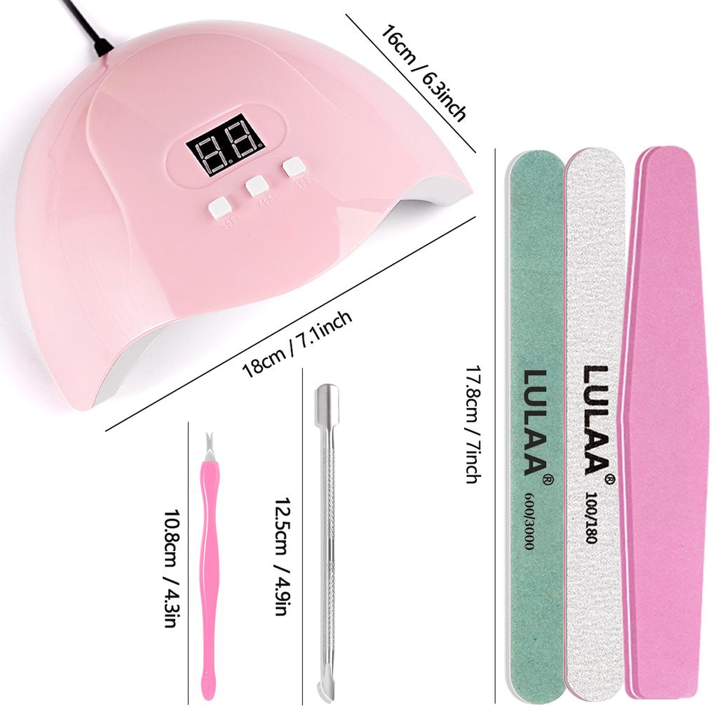 YIKOOLIN Professional Nail Art Kit With LED UV Nail Lamp Gel Curing Machine Electric Nail File Drill Manicure Tools Set