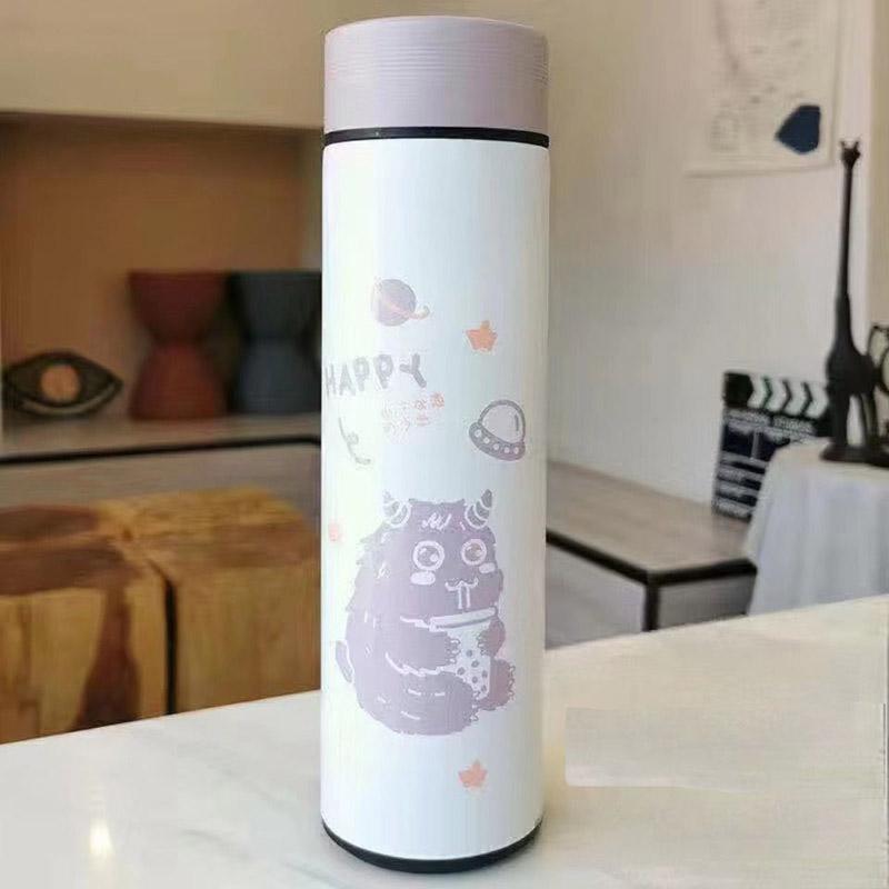 Temperature Measuring Mug, Cute Couple, Stainless Steel Water Cup, Large Capacity Tea Cup, High-end Business Men and Women