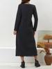 2023 Autumn Loose Plus Size Knit Lace Long Fleece Sweatshirt Dress