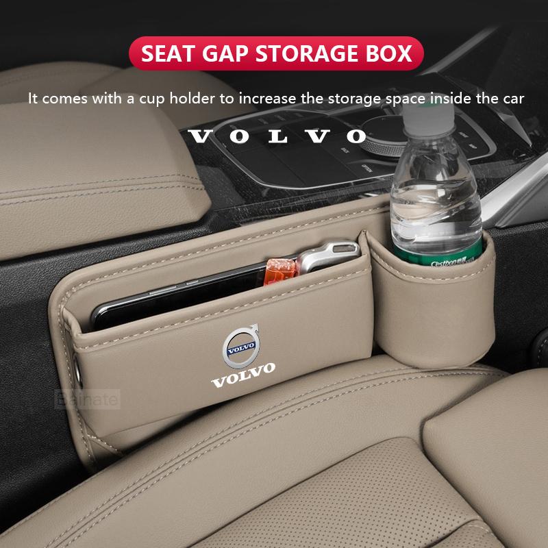 Läder För Volvo Bilstol Glappfyllare Väska Förvaringslåda Mugghållare XC90 XC60 C30 S60 C70 XC40 V40 XC70 V70 V60 S40 V90 S90