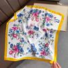 Floral Print Silk Square Scarfs 70cm Women Neckerchief Summer Beach Shawl Female Decorate Neck Ties Lady Hijab Neck Scarf Korean
