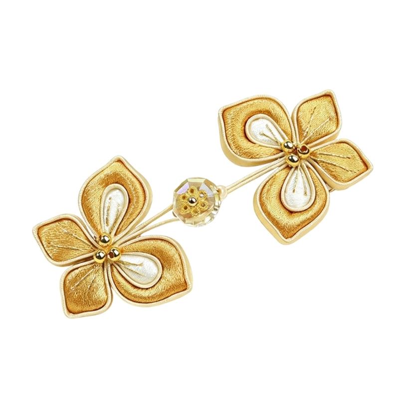 Flower Butterfly Cordwork Knot Button Decorative Sewing Button Fastener for Traditional Chinese Costume Cheongsam Embellishment