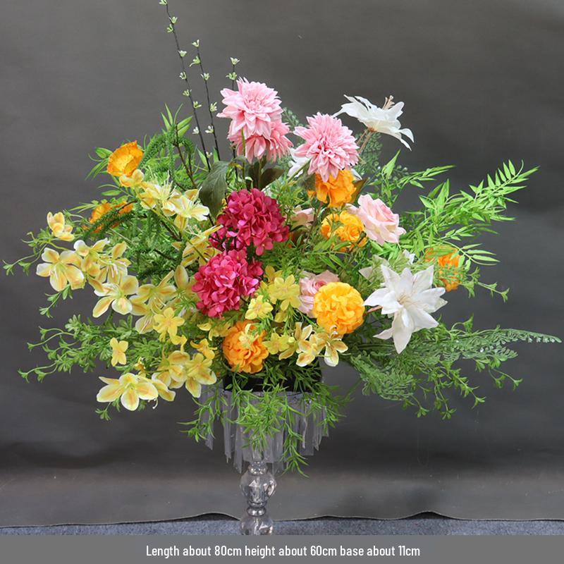 Dopamine Wedding Aisle Flowers: Monet Garden Style, Soft Decorative Flower Strip, Colorful Display.