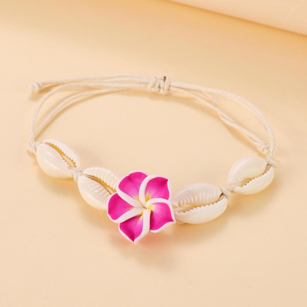 

Party Gift Braided Ankle Bracelets Beach Jewelry Shell Flower Anklet Women C