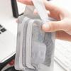 Large Capacity Key Bags Transparent Cosmetic Bag Square Mesh Storage Pouch Mini Zipper Coin Purse Mini Wash Bag Stationery Case