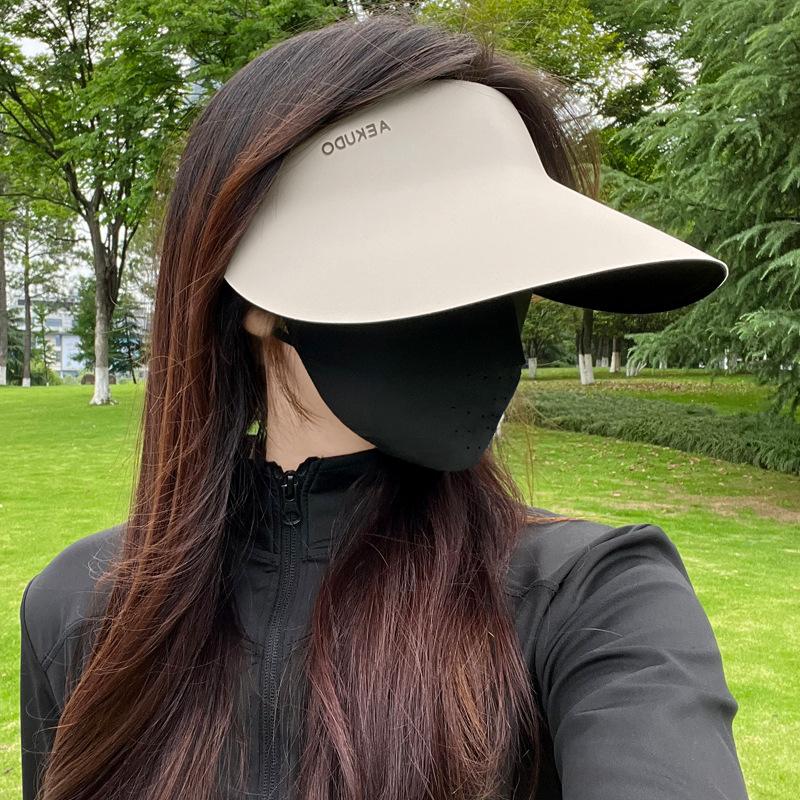 Integrated Sun Protection Hat Female Non-sensory Sun Hat UV Protection Foldable Sports Empty Top Hat Outdoor Sun Hat Male