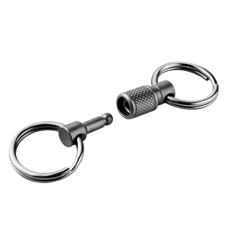 1Pcs Outdoor Edc Tool Double Head Quick Release Buckle Titanium Alloy Keychain Removable Portable Mountaineering Buckle
