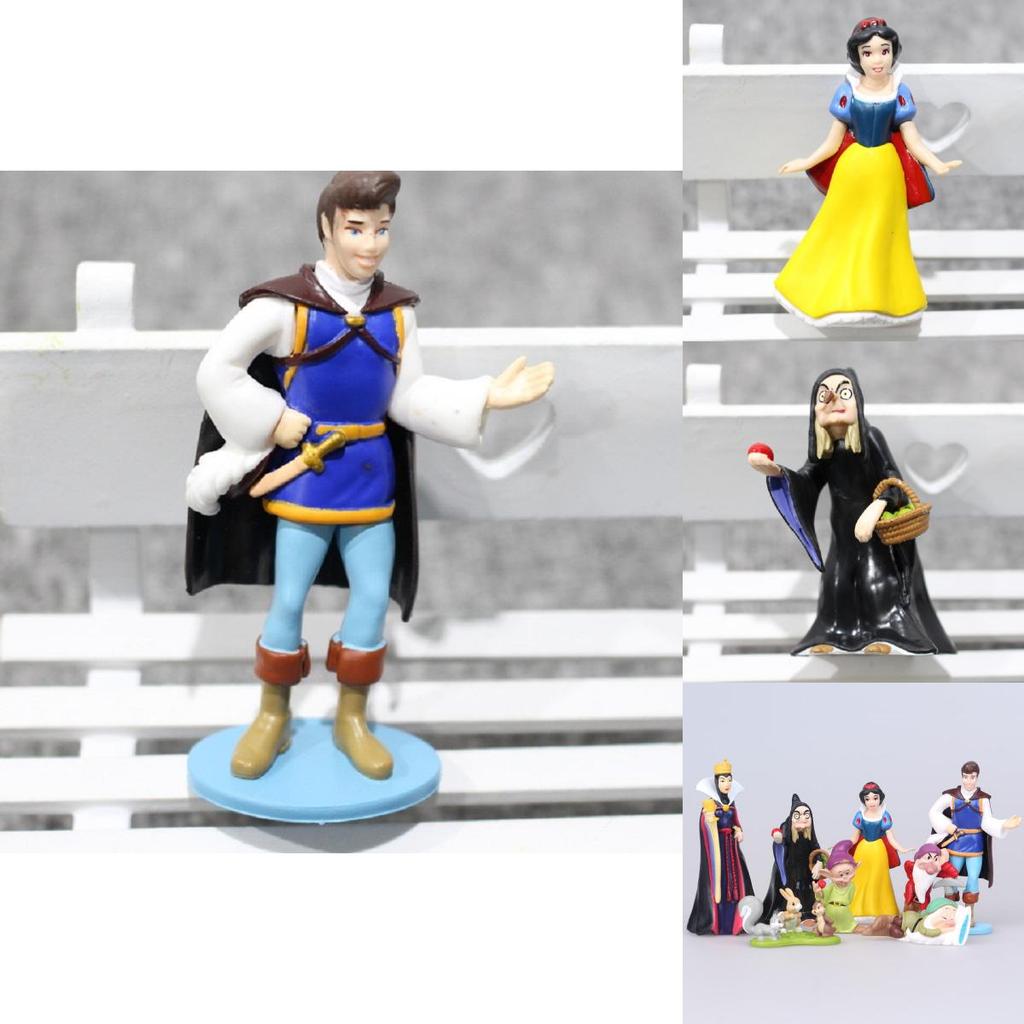 Bezauberndes Schneewittchen und die sieben Zwerge – Böse Königin, Prinz, Hexe – 8-teiliges PVC-Figuren-Set