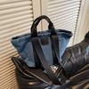 Large capacity denim bag women's 2025 new simple and versatile commuter shoulder bag portable tote bag