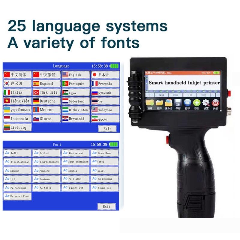 Portable Handheld Inkjet Printer 2~12.7mm Adjustable Label Printer QR Bar Batch Code Date Of Manufacture Printer