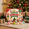 Festive Room Decor for Holiday Season Christmas Advent Calendar with 24Pcs Squeeze Dumplings, Soft Sensory Fidget Toy Set Boys Girls Toys Kids Adults,