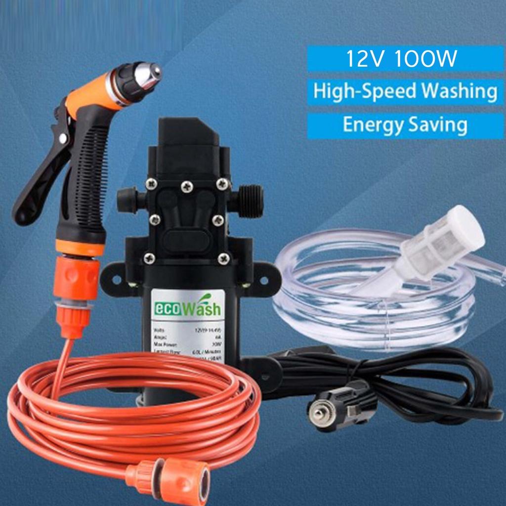 DC 12V 100W High Pressure Diaphragm Self Priming Water Pump Sprayer Car Wash Electric Water Pump