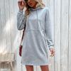 YYFS Women's Fashion Casual Solid Color Stripe Print Autumn Winter Long Sleeve Hooded Sweaters Dresses