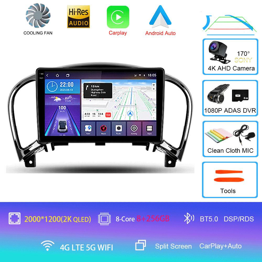 Car Radio Android 14 Carplay For Nissan Juke YF15 2010 - 2014 Navigation GPS Multimedia Video Player WiFi+4G Stereo DSP Video BT