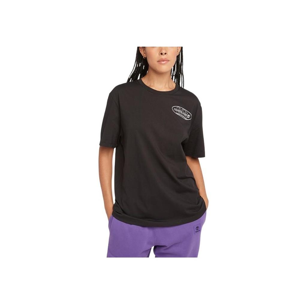 Timberland Casual Comfortable Breathable Printed Short Sleeve T-Shirt Unisex Tops Black A4195-001