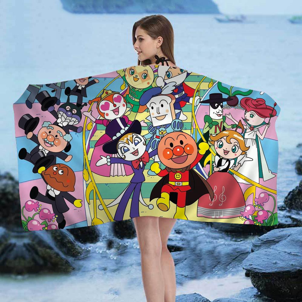 C-Children A-Anpanman Cartoon Beach Towel Cute Kawaii Room Decor Bath Girls Children Hand Towels For Bathroom Shower